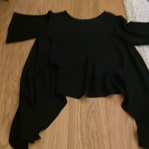 Elizabeth and James - designer short sleeve black blouse - size small